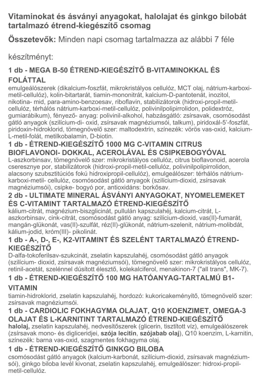 Vitaking - 365 Multivitamin összetétel Vitaking - 365 Multivitamin összetétel
