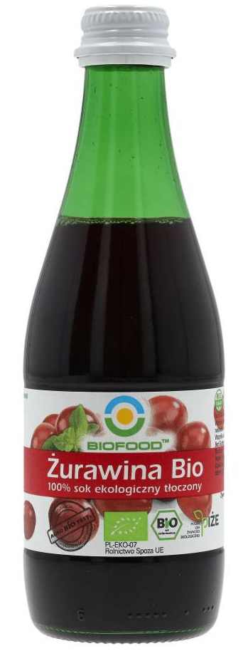 BioFood Bio 100 % Tőzegáfonya lé 300 ml