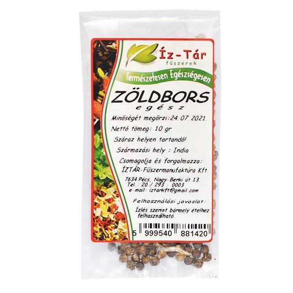 Íz Tár zöldbors egész 10g