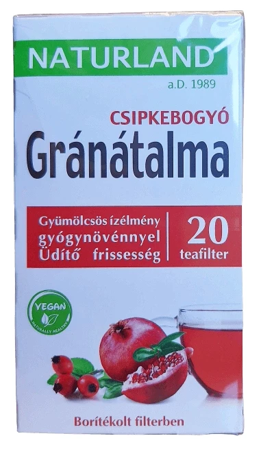 Naturland Gránátalma és Csipkebogyó gyümölcstea 20 db