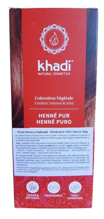 Khadi Hajfesték por 100g - Élénkvörös
