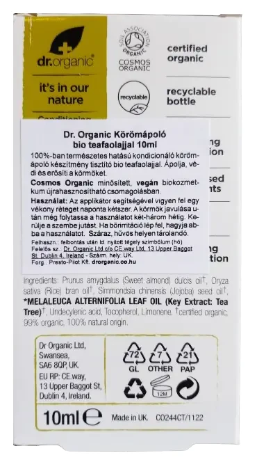 Dr.Org. Teafa körömecsetelő 10ml Bio