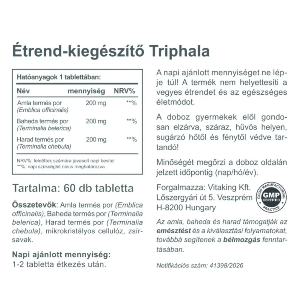 VK Triphala tabletta 60db