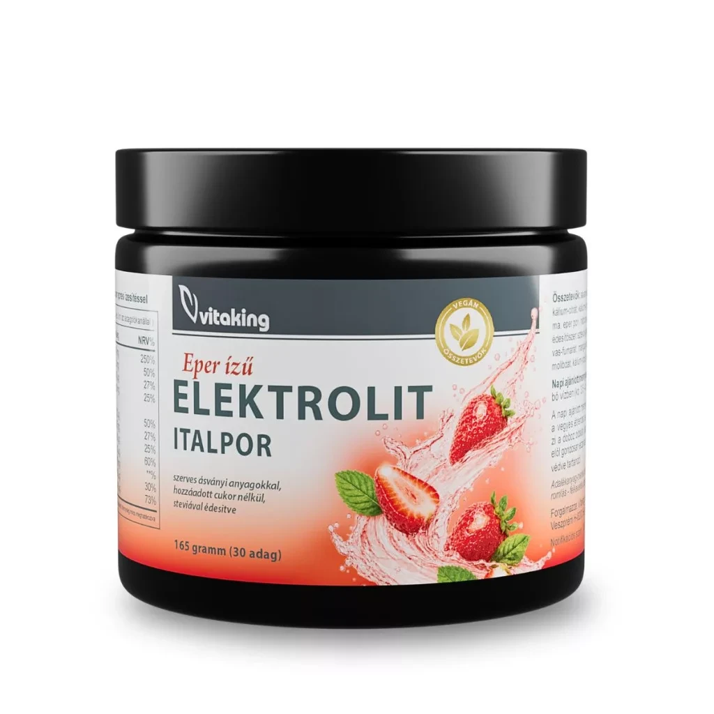 Vitaking Elektrolit Italpor Eper Ízű 165 g (30 adag)