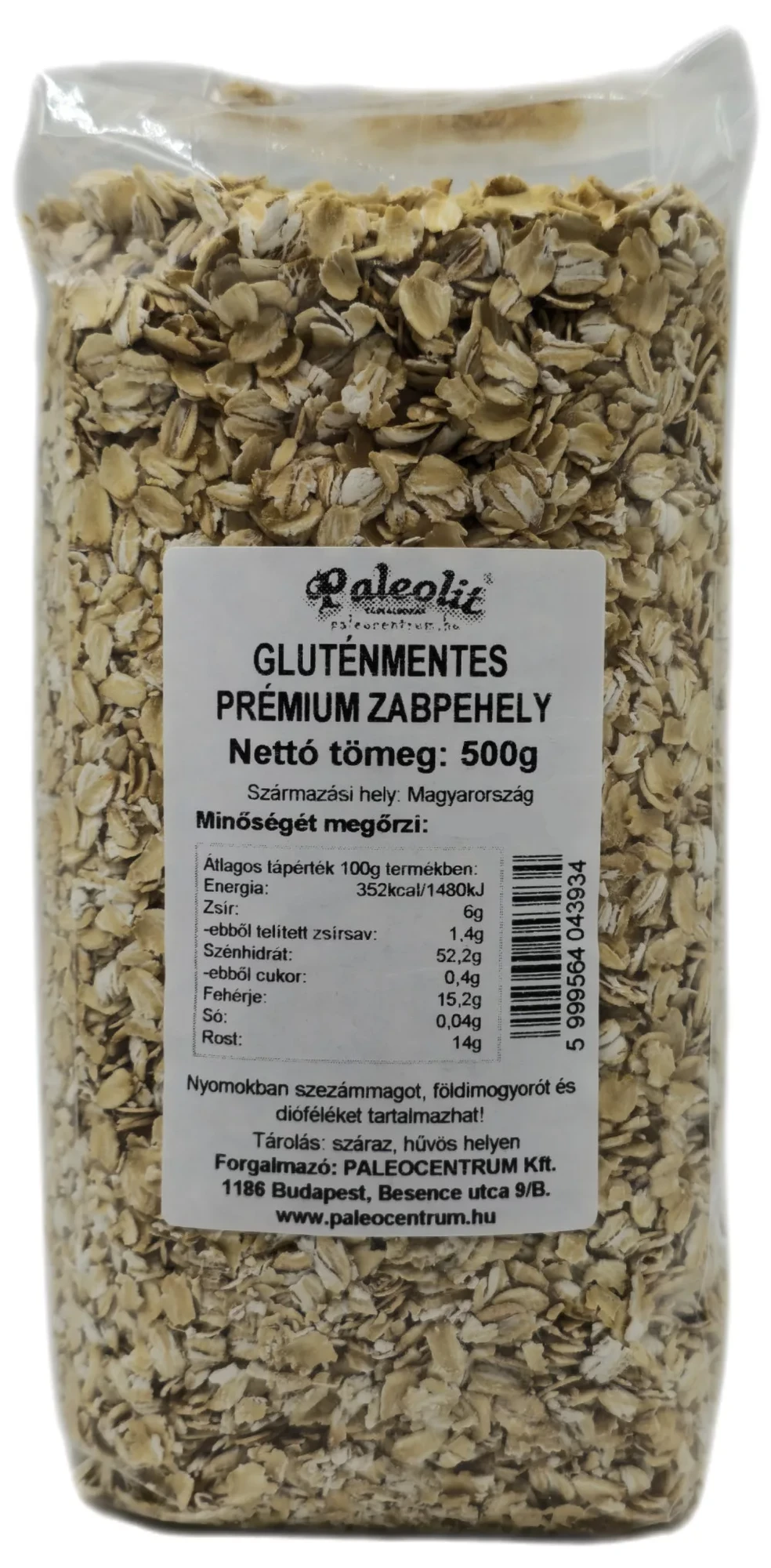Paleolit Gluténmentes magyar zabpehely 500g