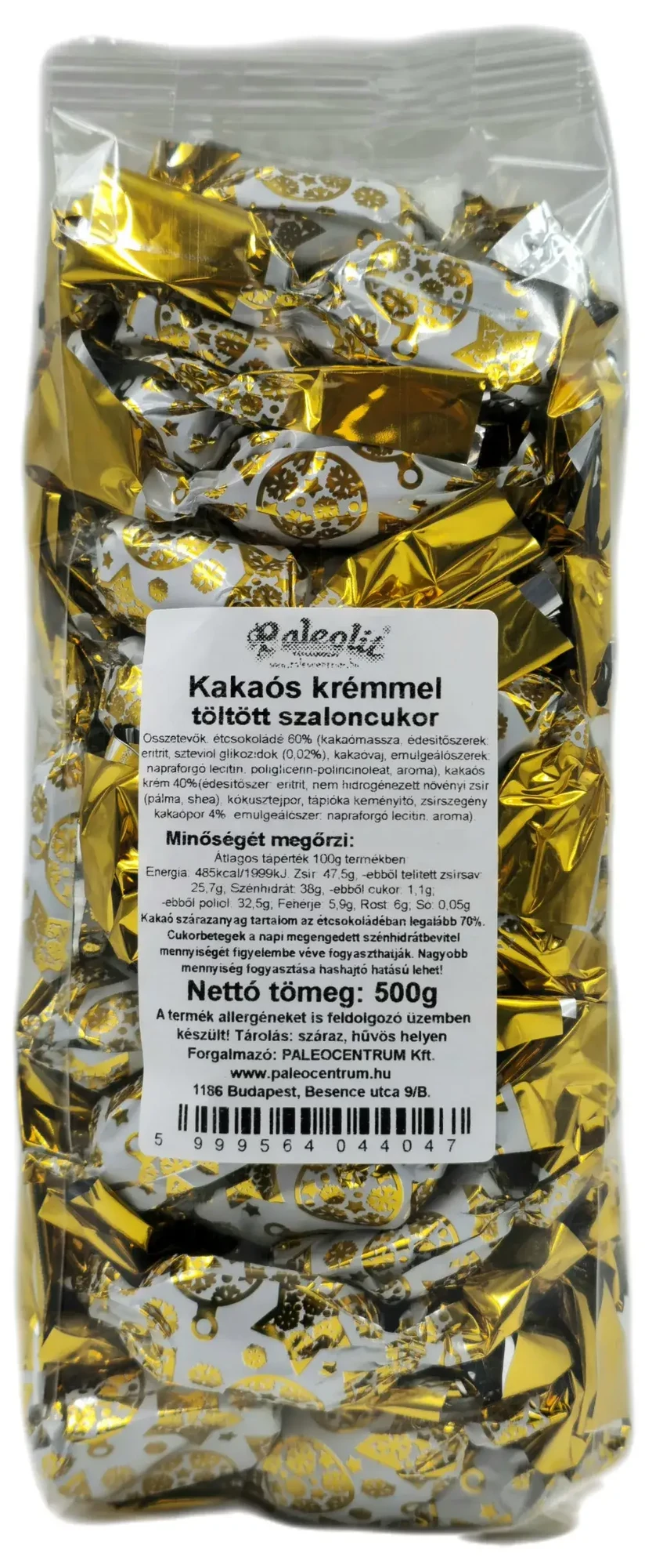 Paleolit Kakaós szaloncukor 300g krémmel töltött