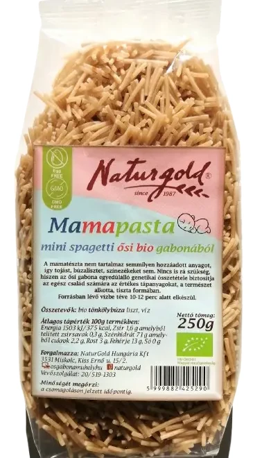 Naturgold Mamapasta Bio Mini Spagetti Ősi Bio Gabonából 250 g