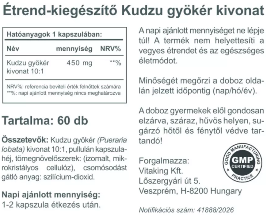 VK Kudzu Root Extract 2000 mg 60 db