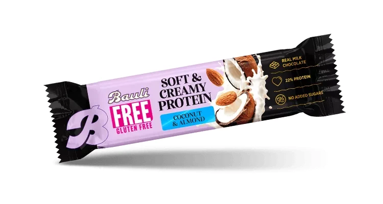 Bauli Max Sport Gluténmentes Soft & creamy fehérjeszelet (kókusz-mandula) 45g