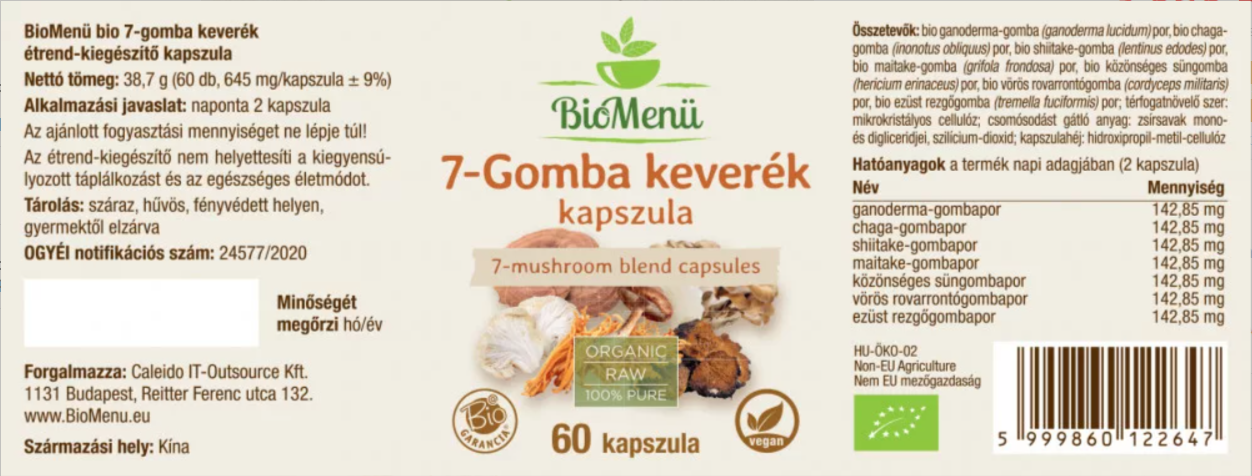 BioMenü BIO 7-GOMBA keverék kapszula 60 db