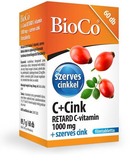 BioCo C+Cink Retard C-vitamin 1000mg+szerves Cink filmtab. 60db
