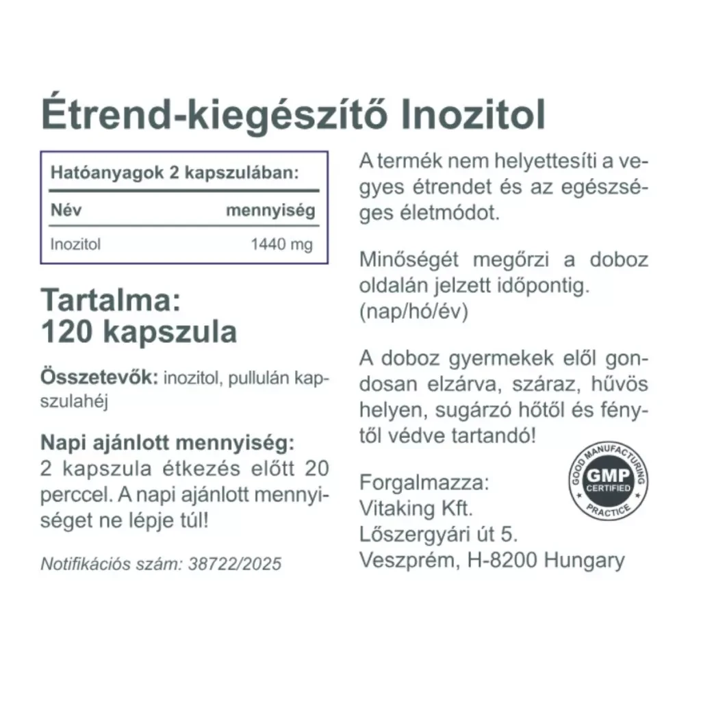 Vitaking Inozitol 120db. Kapszula