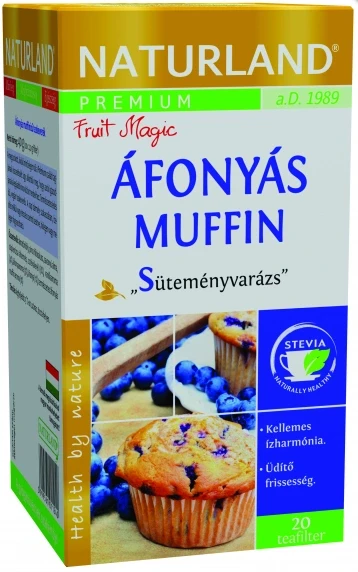 Naturland Prémium Áfonyás muffin ízű tea filt. 20x2g