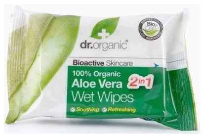 Dr. Organic Bio Aloe Vera nedves törlőkendő 20db