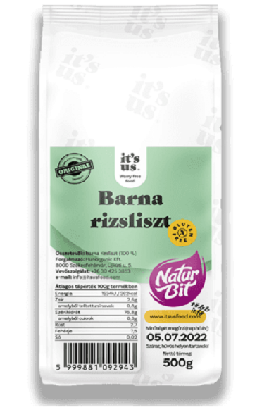 it's us NATURBIT gluténmentes barna rizsliszt 500g