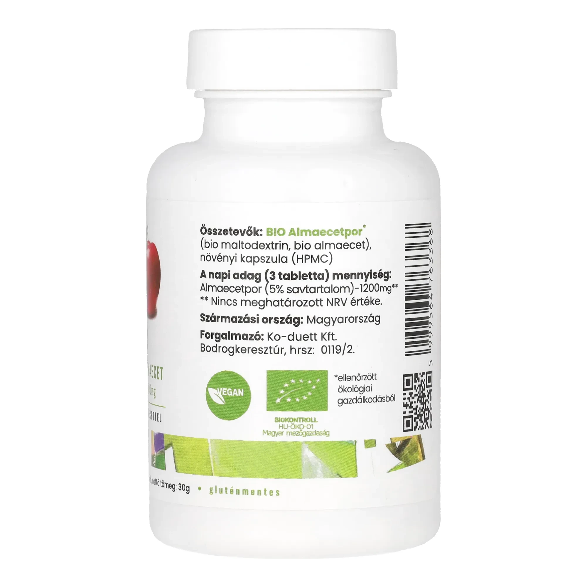 BIO Feremntált Almaecet kapszula, 400mg (30g)