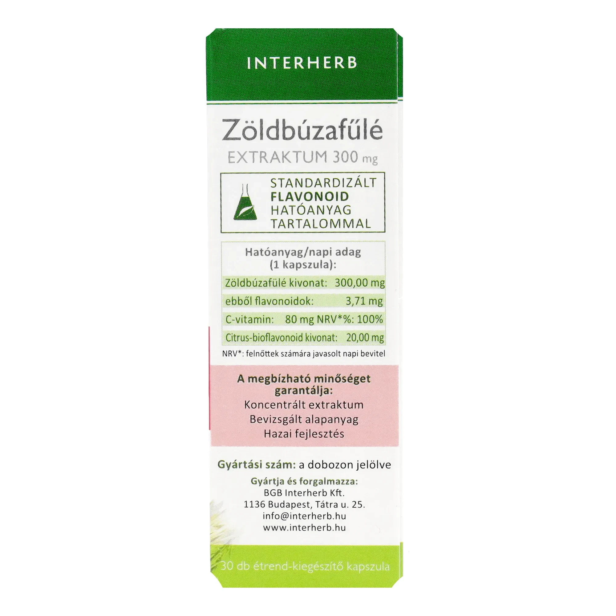 Interherb NAPI1 Zöldbúzafűlé Extraktum 30 db