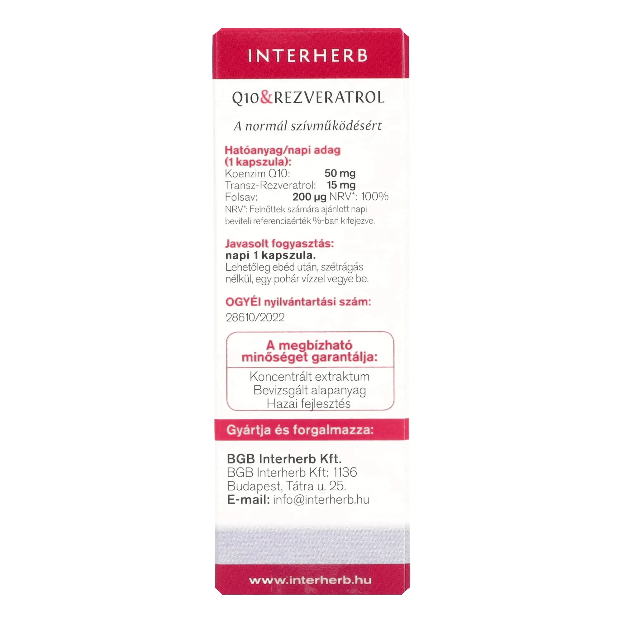 Interherb VITAL Q10 & Rezveratrol kapszula 30db
