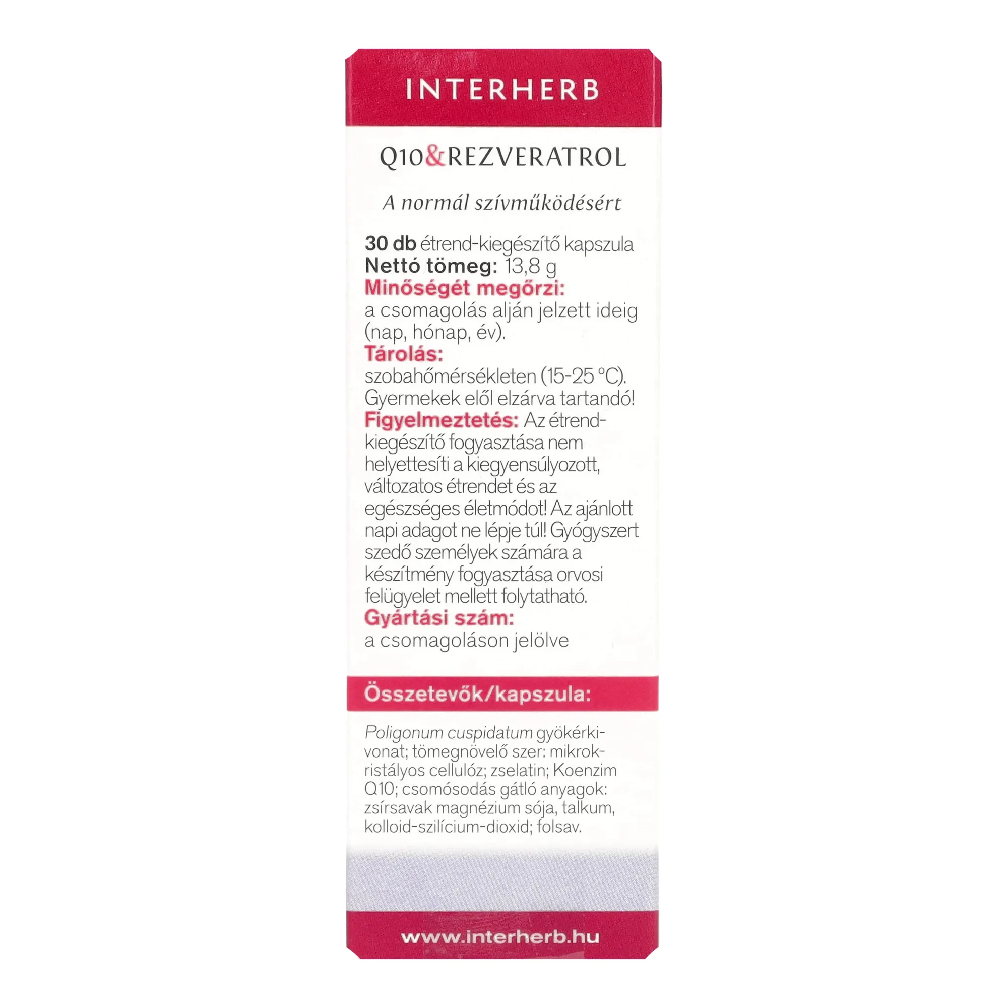 Interherb VITAL Q10 & Rezveratrol kapszula 30db