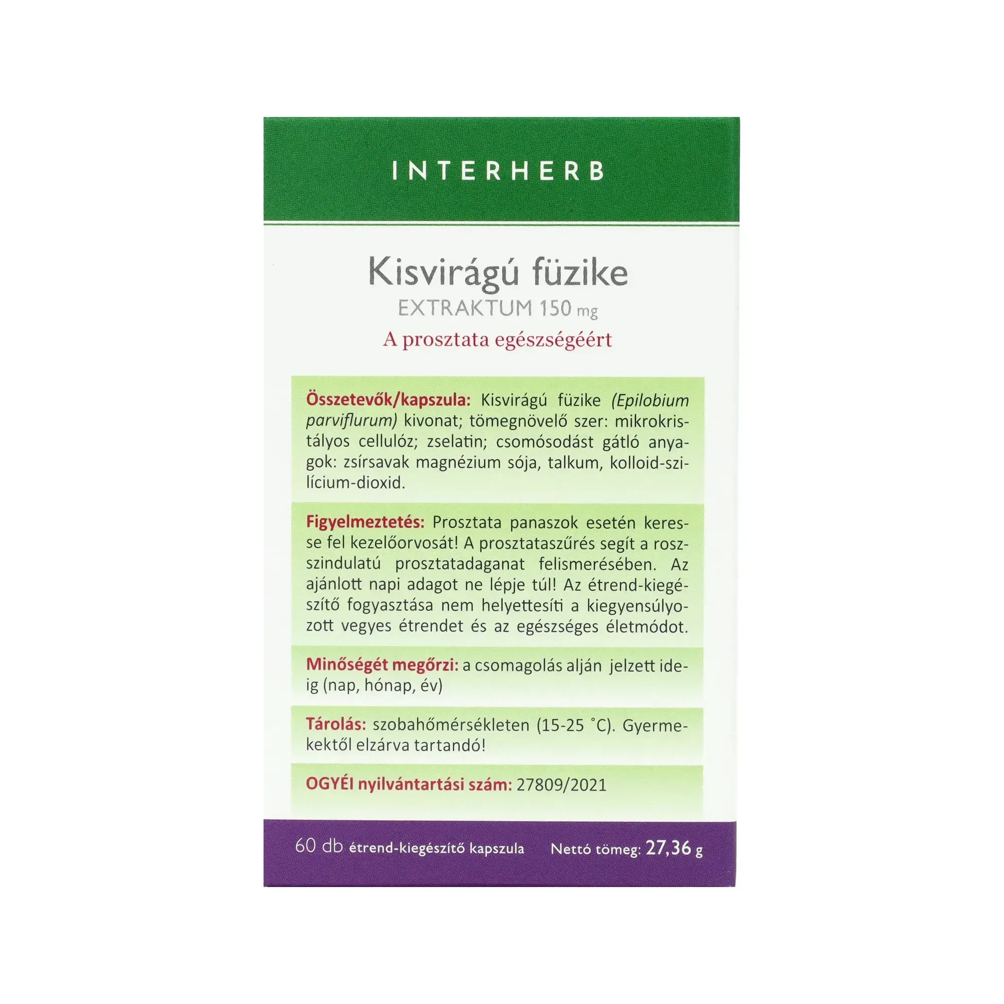 Interherb NAPI1 Kisvirágú füzike Extraktum 60db