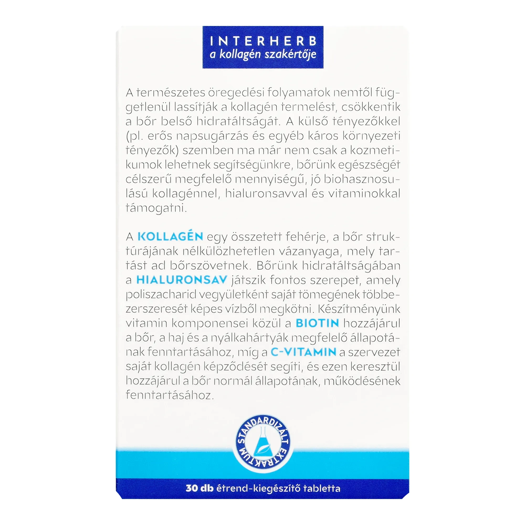 Interherb VITAL Kollagén & Hyaluronsav Szépségformula Classic kapszula 30db