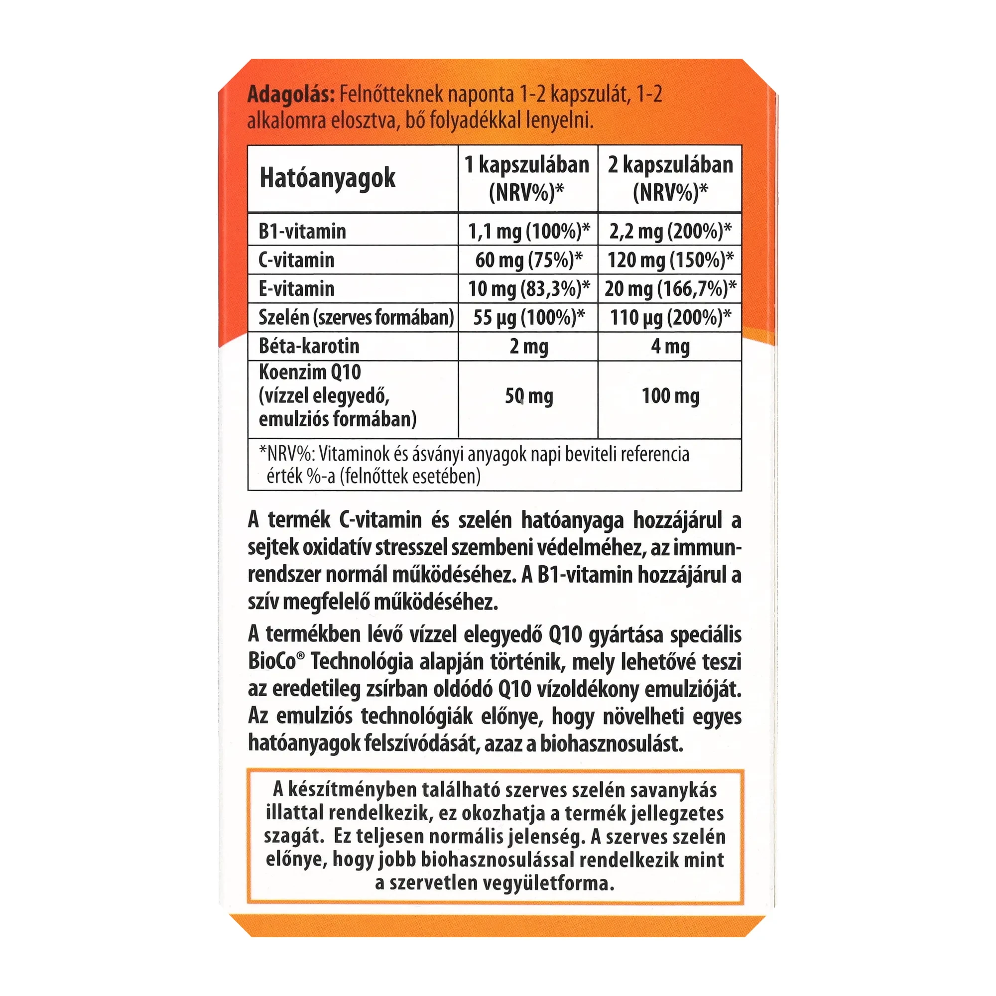 BioCo Vízzel elegyedő Q10 50mg 30db