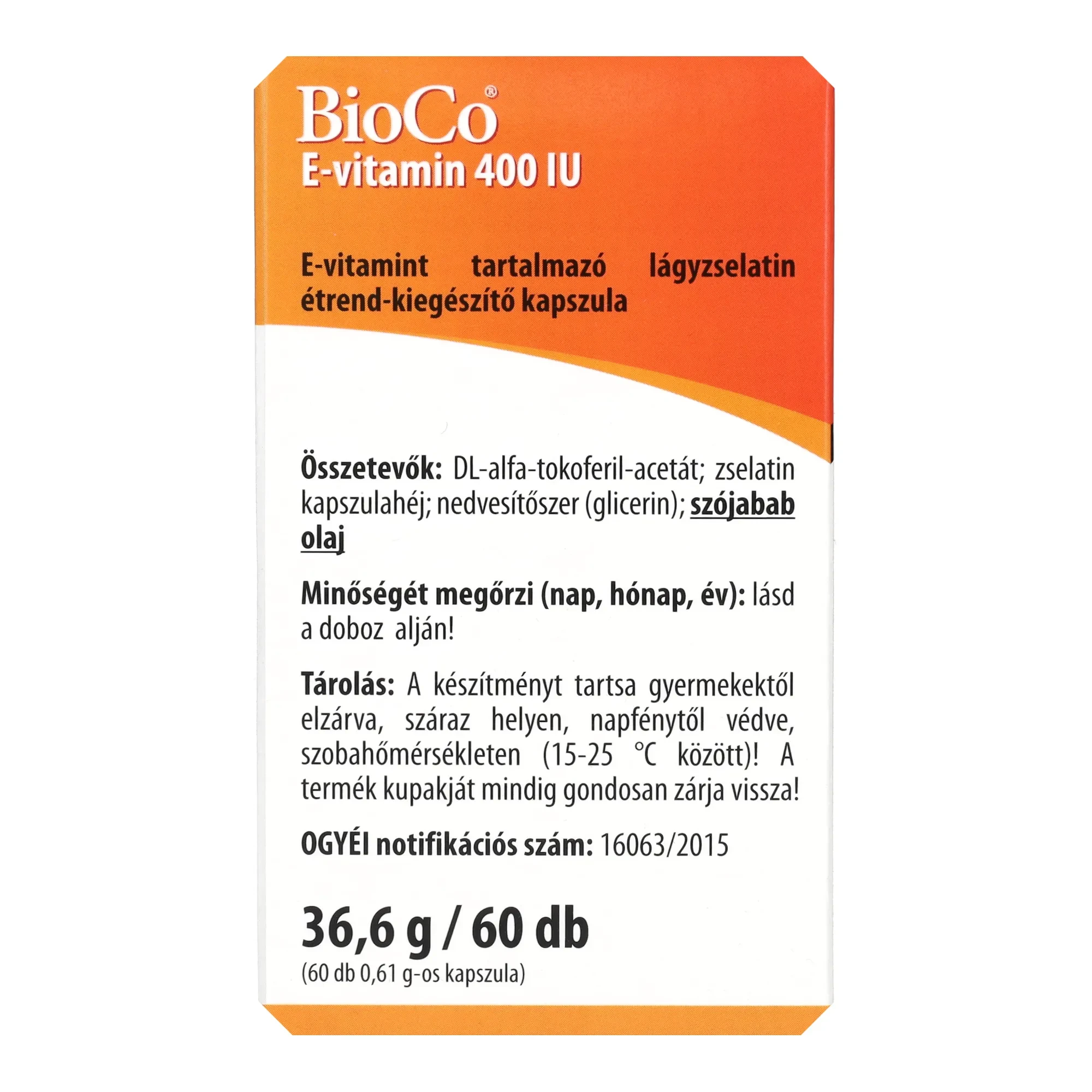 BioCo E vitamin 60db 400IU