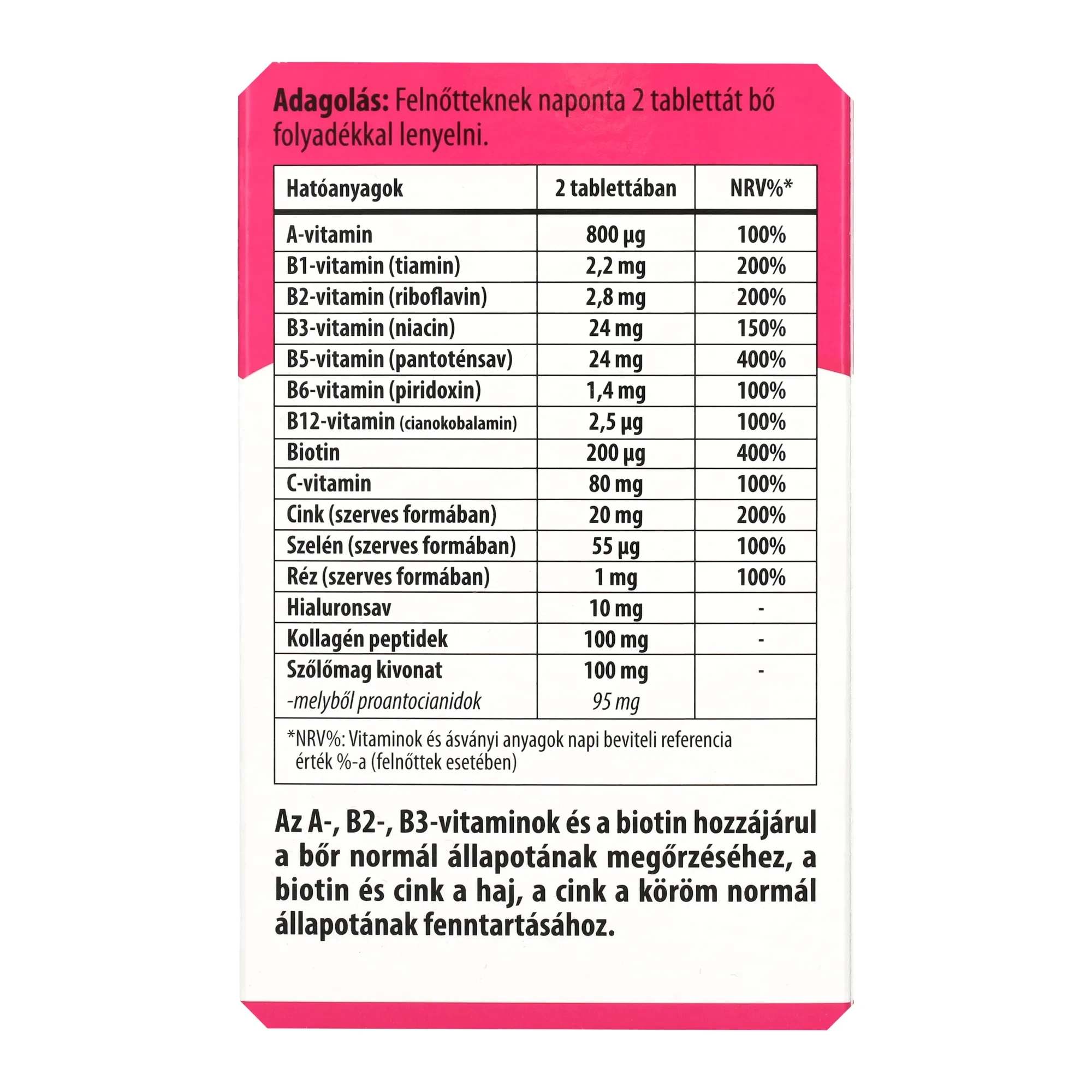 BioCo Szépség Extra tabletta 60db