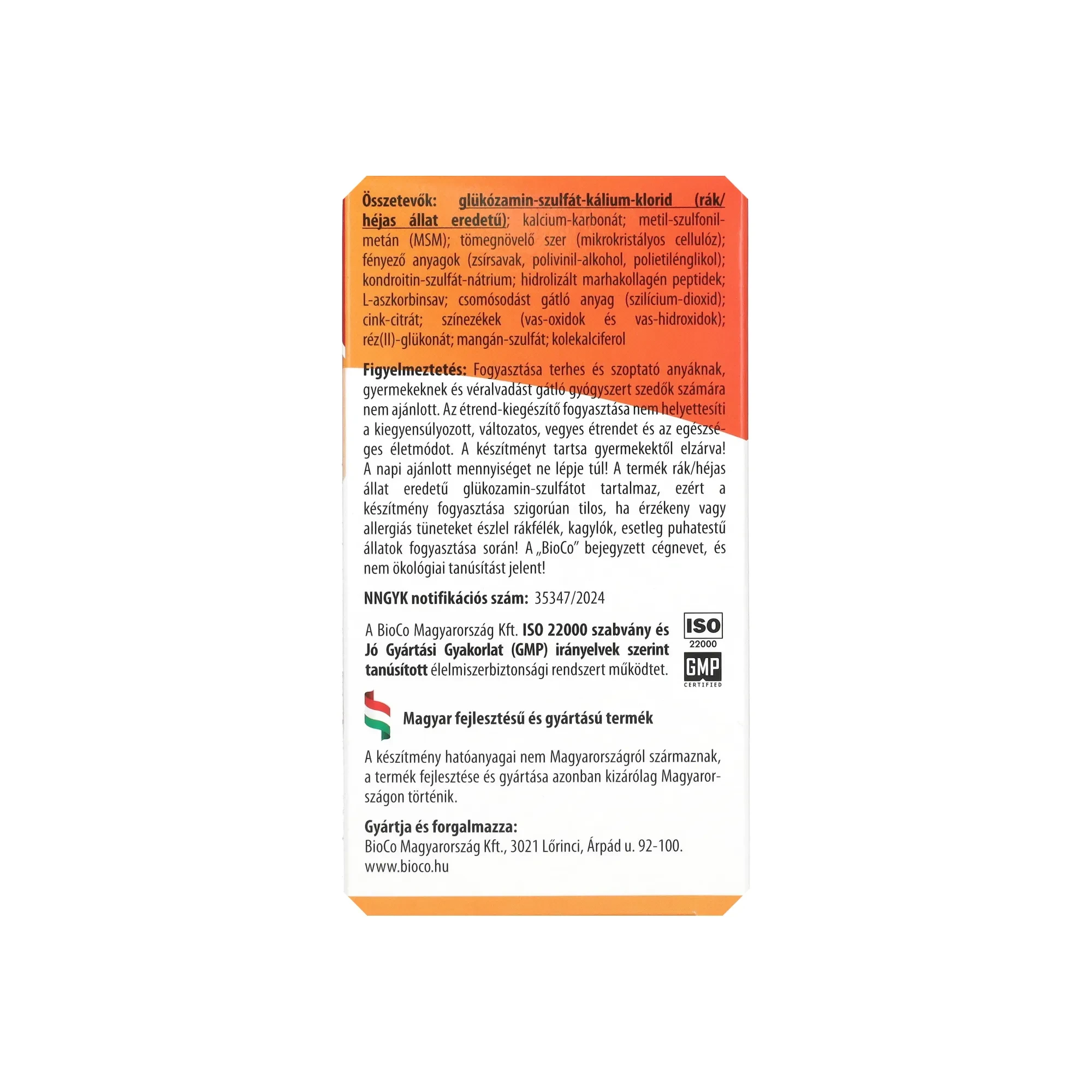 BioCo Porc&Izom csont komplex tabletta kondroitinnel 120db
