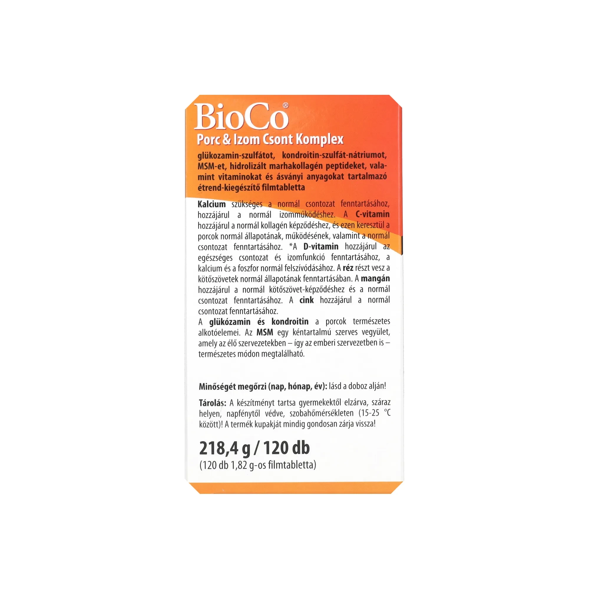 BioCo Porc&Izom csont komplex tabletta kondroitinnel 120db