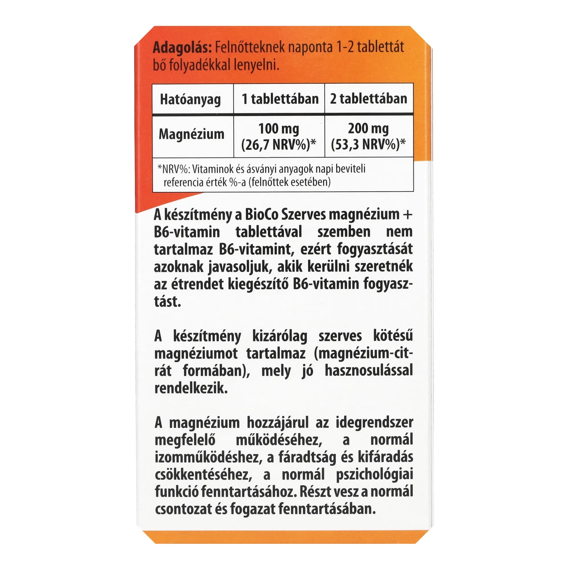 Bioco Szerves magnézium STOP b6-vitamin Megapack 90db