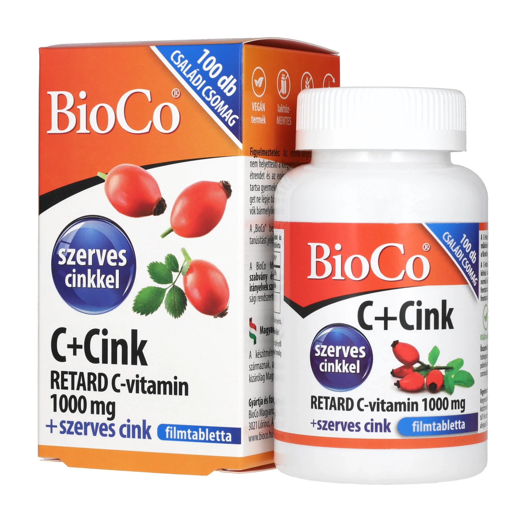 BioCo C+Cink Retard C-vitamin 1000mg+szerves Cink filmtab. 100db