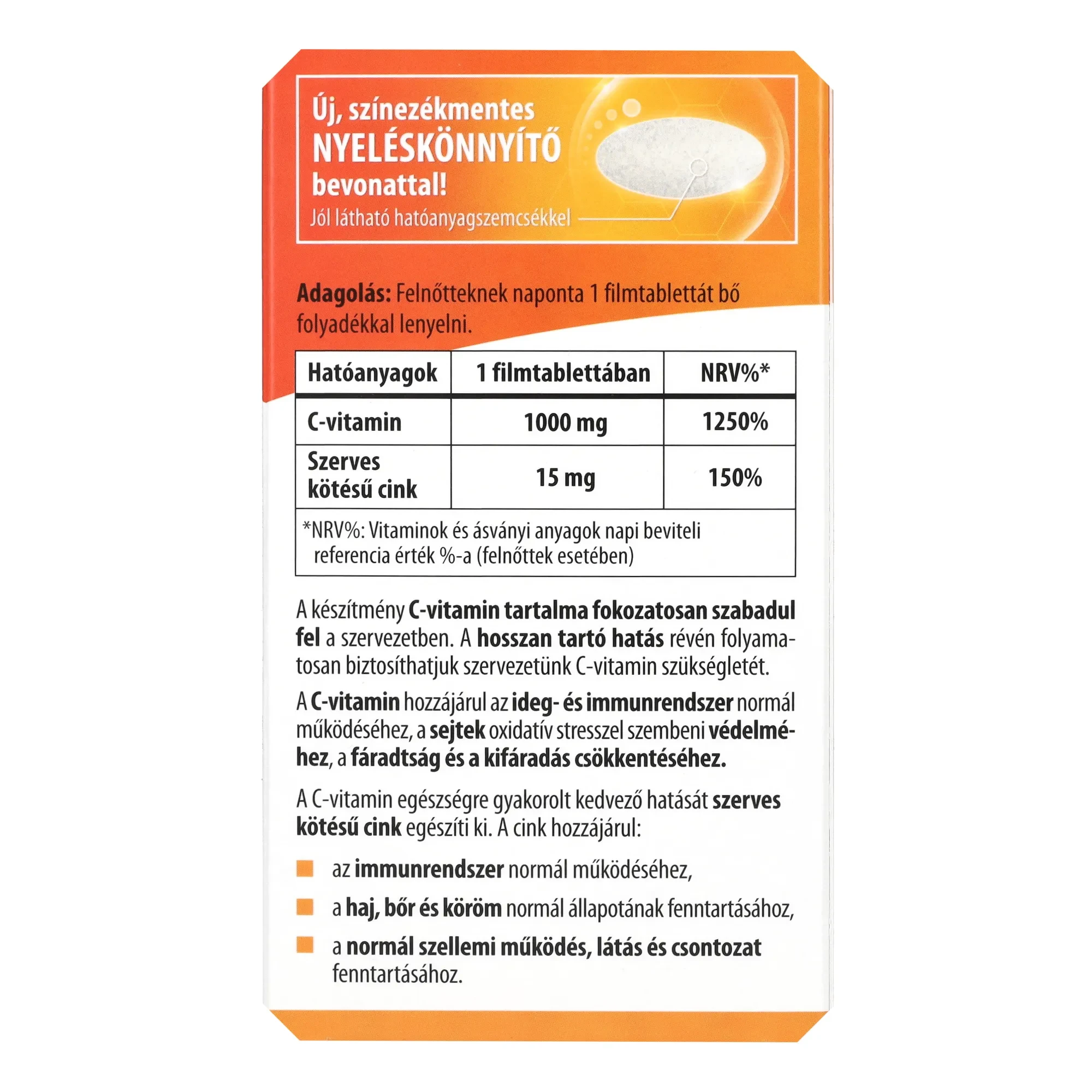 BioCo C+Cink Retard C-vitamin 1000mg+szerves Cink filmtab. 100db