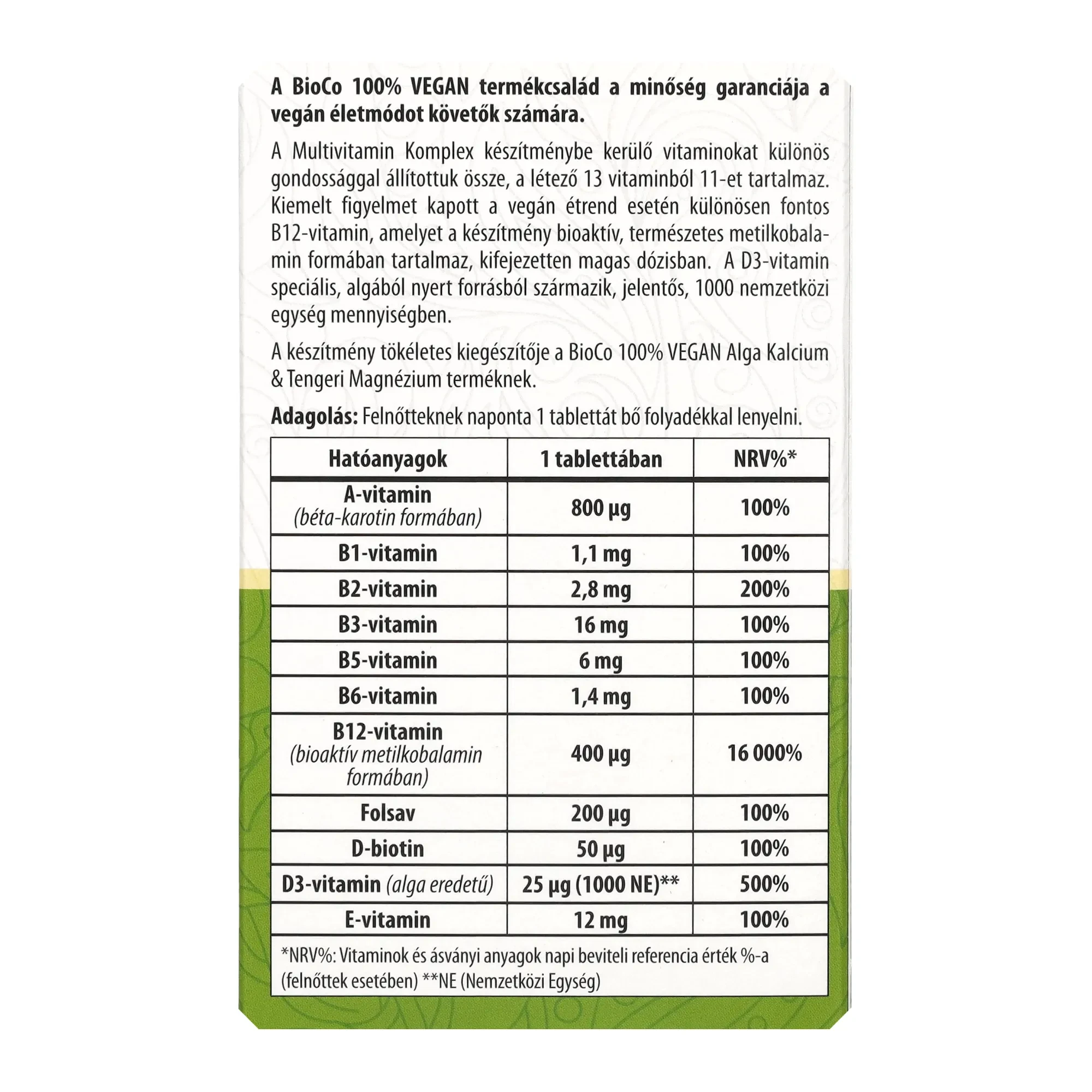 BioCo 100% VEGAN Multivitamin komplex 30db