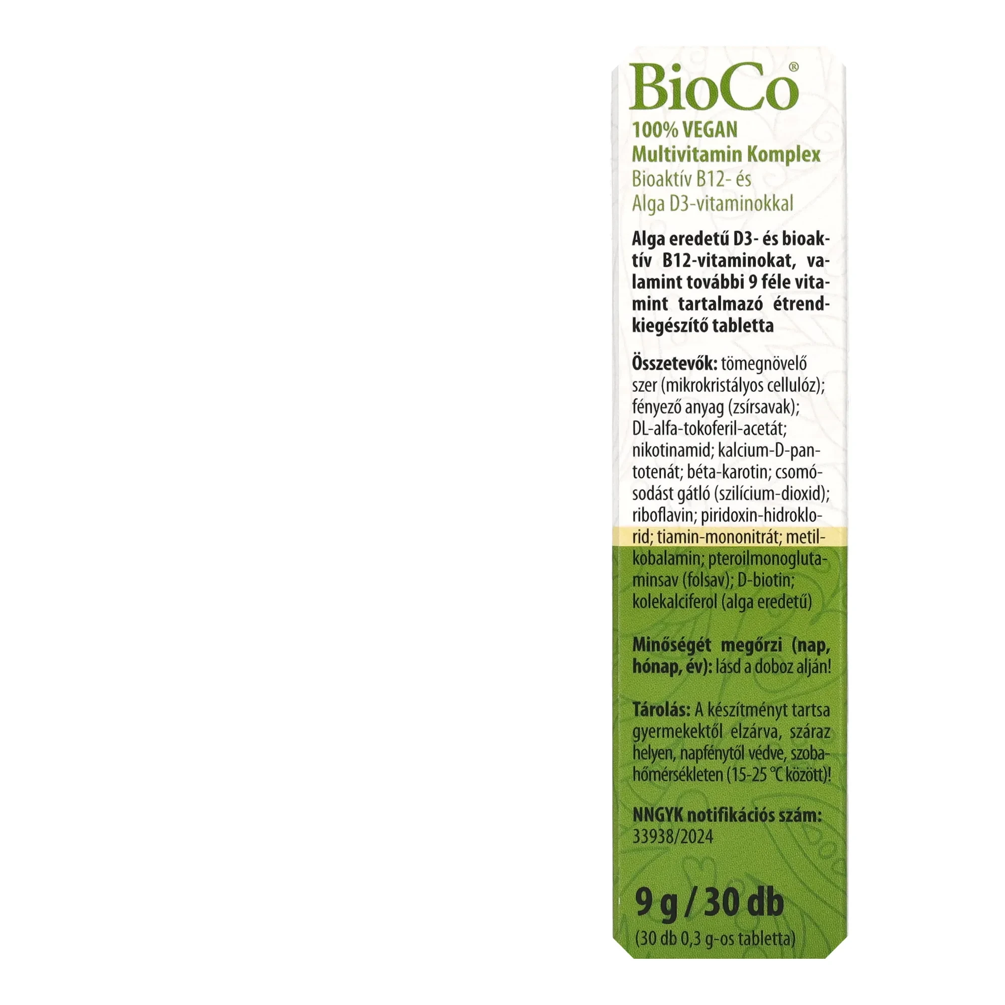BioCo 100% VEGAN Multivitamin komplex 30db