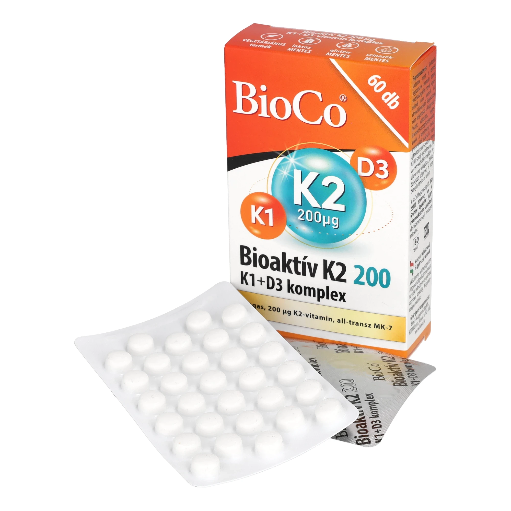 BioCo Bioaktív K2 200 K1+D3 komplex 60db
