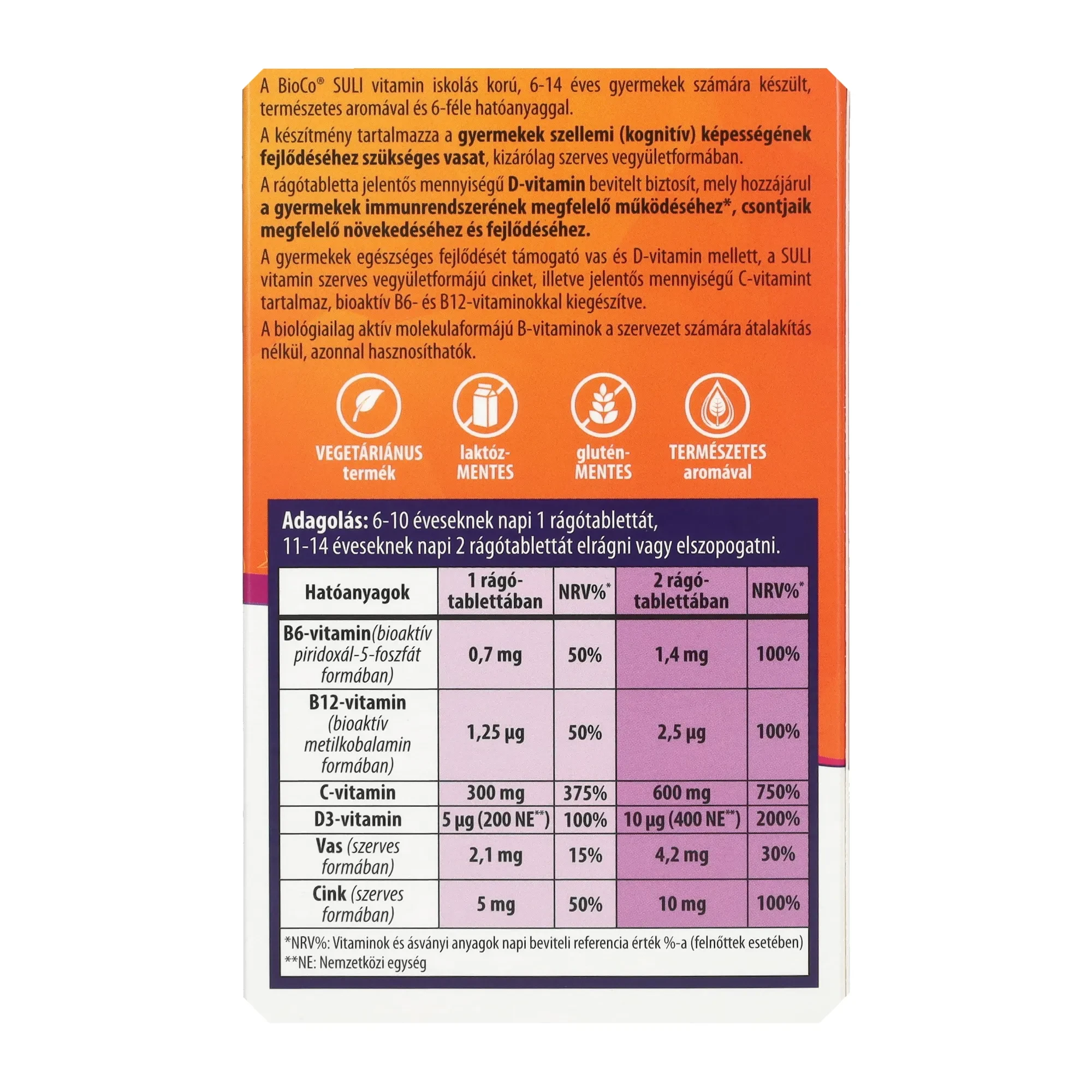 BioCo Suli-vitamin rágótabletta (citrom) 15x