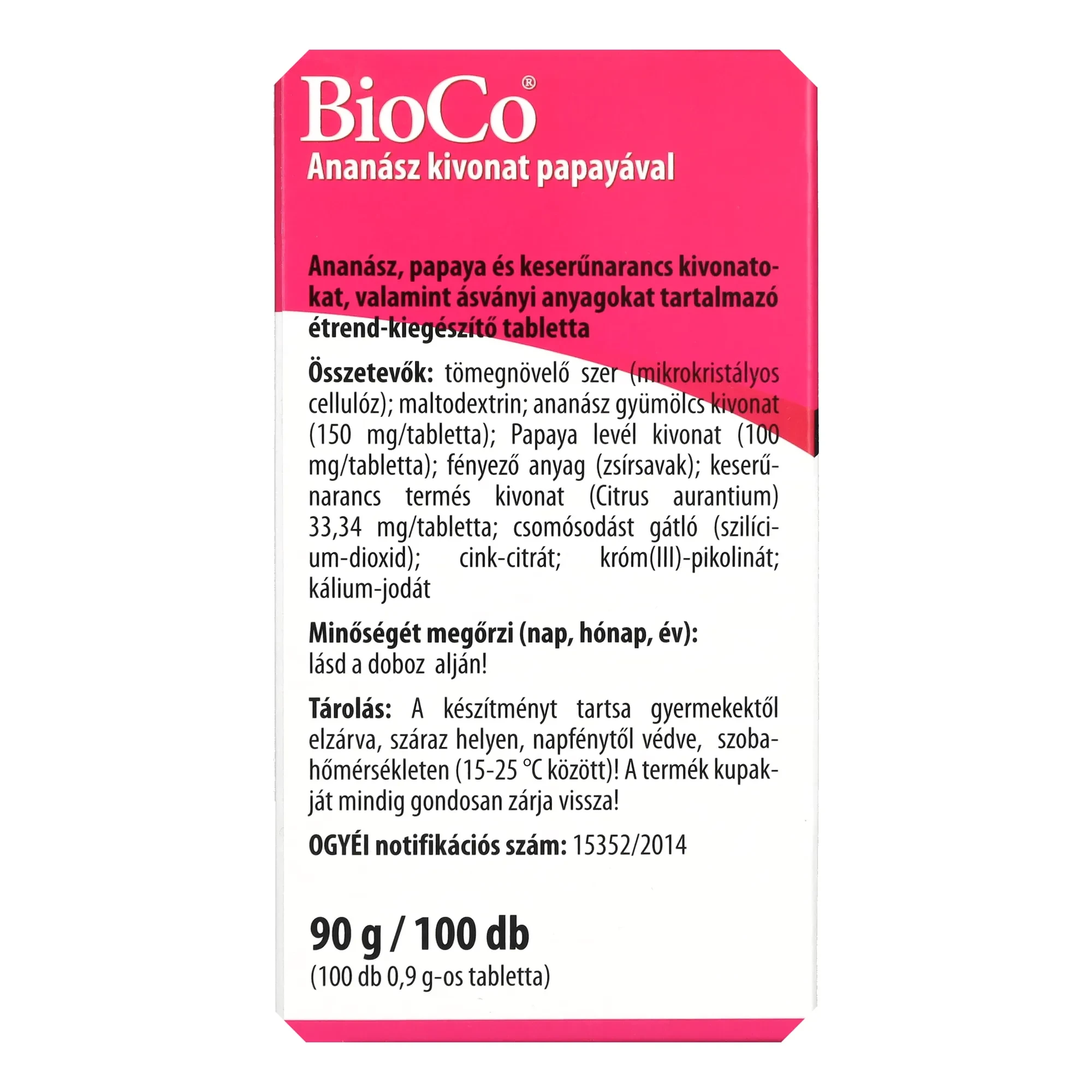 Bioco Ananász-Papaya MegaPack tabletta 100db