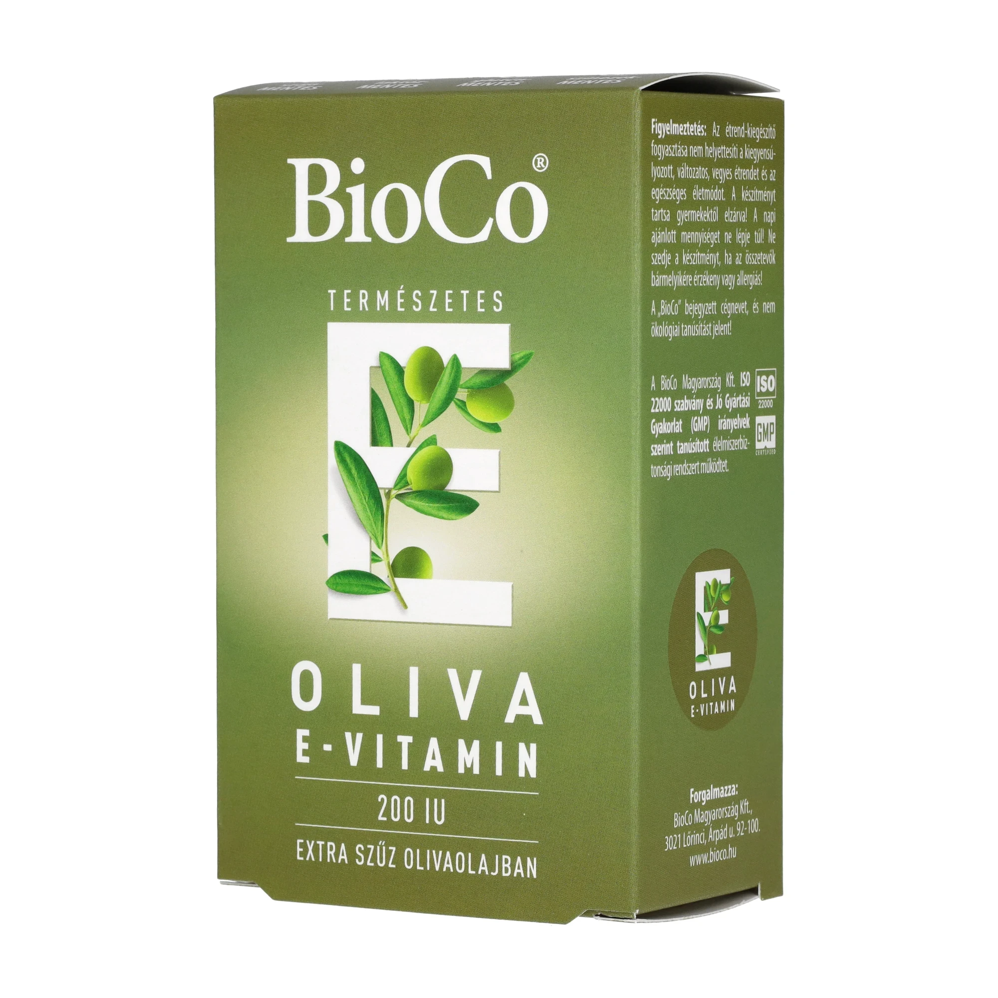 BioCo OLIVA Természetes E-vitamin 200 IU lágyzselatin kapszula 60 db