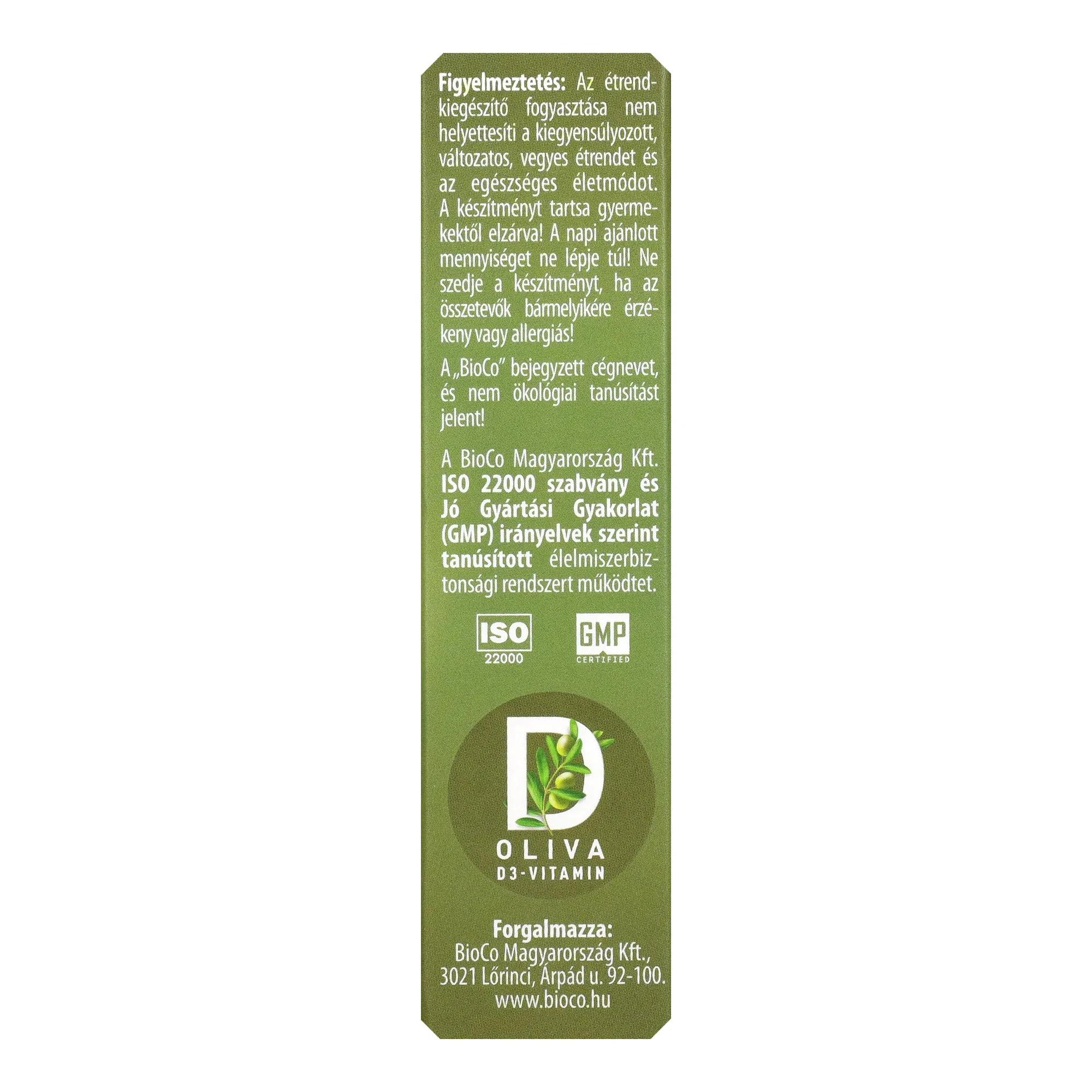 BioCo OLIVA D3-vitamin 3000 NE lágyzselatin kapszula 60 db
