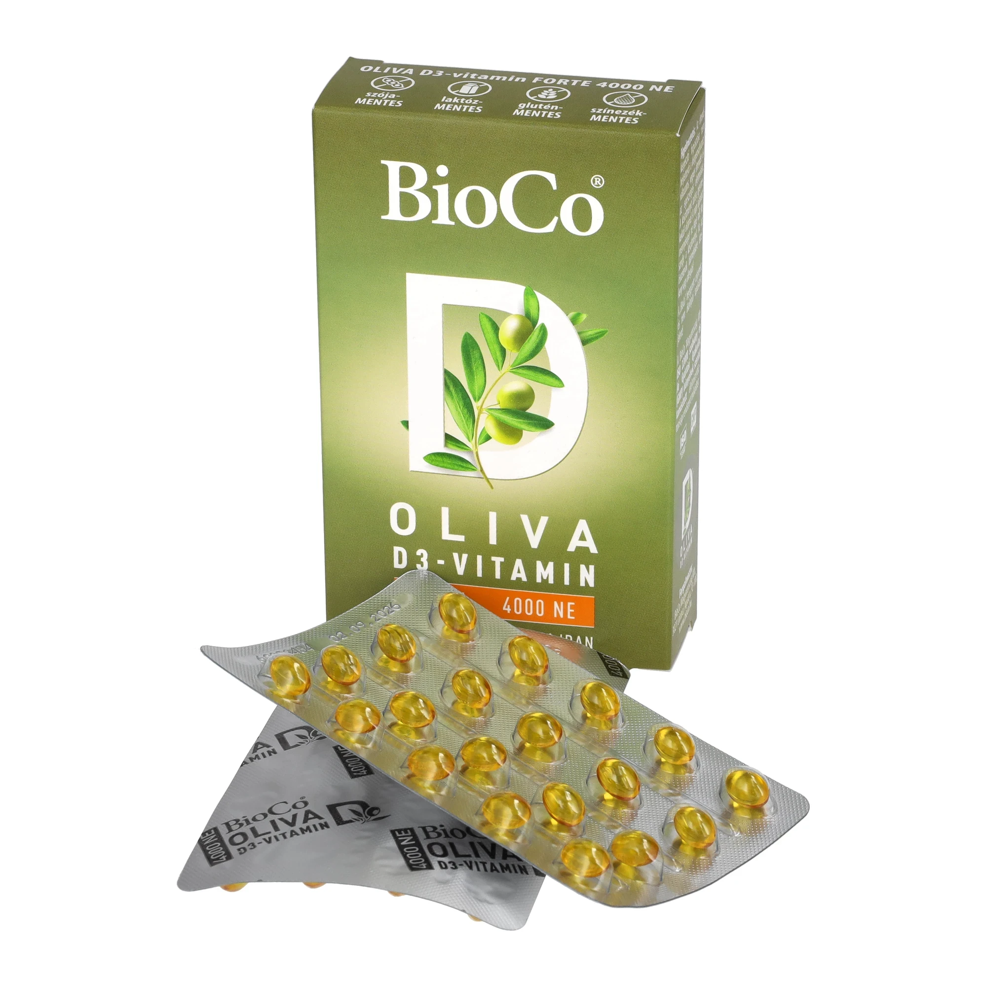 BioCo OLIVA D3-vitamin FORTE 4000 NE lágyzselatin kapszula 60 db