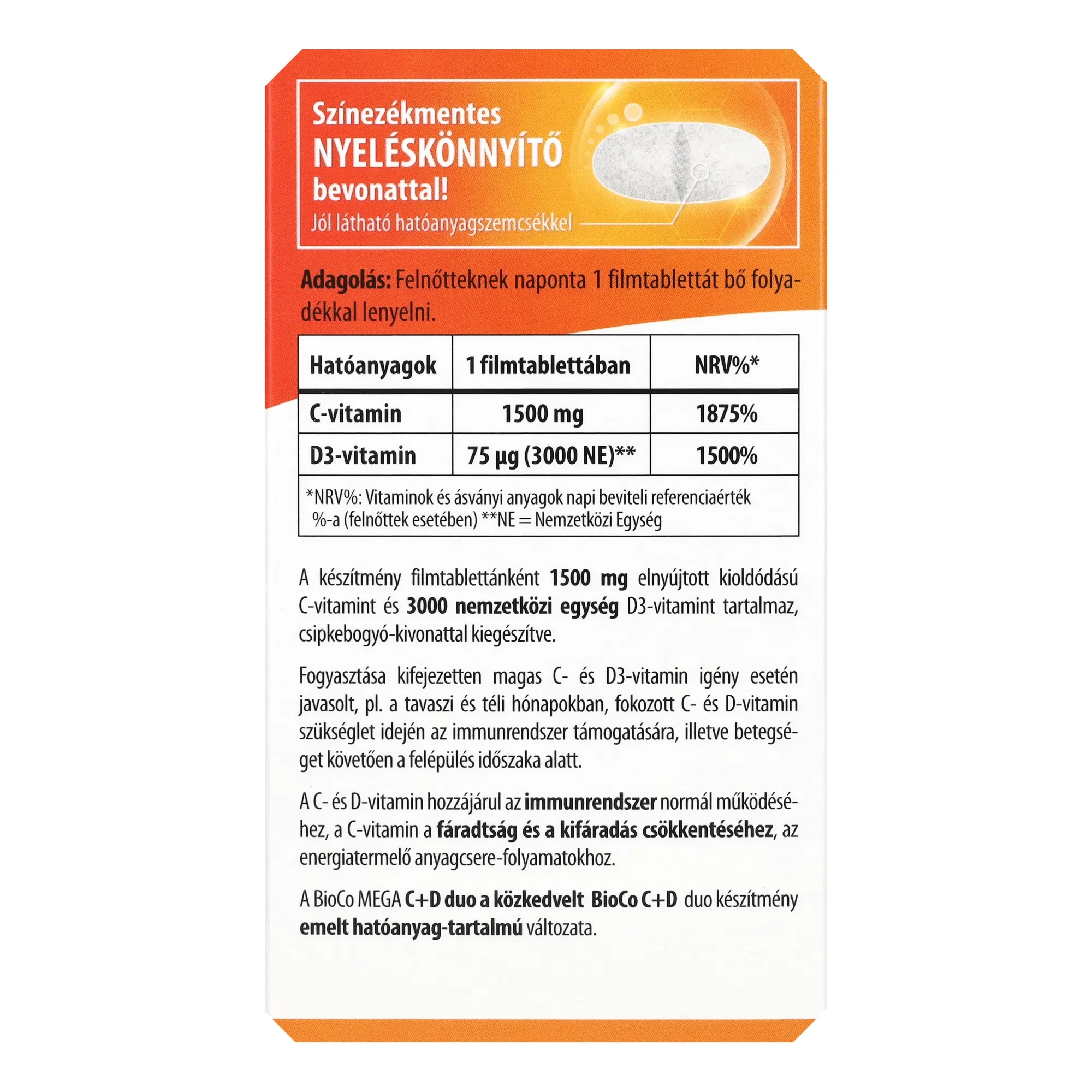 BioCo MEGA C+D duo 100 db filmtabletta