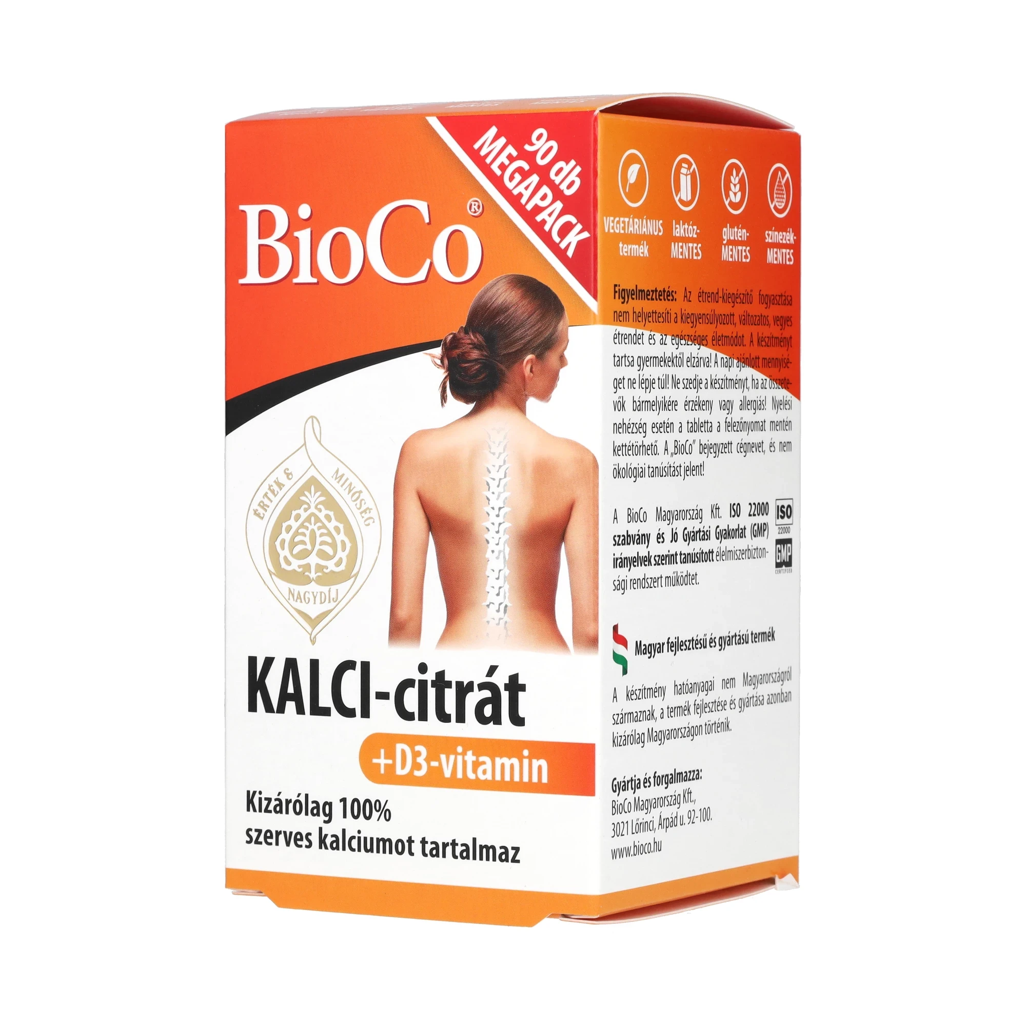 BioCo Kalci-citrát+D3-vitamin 90db