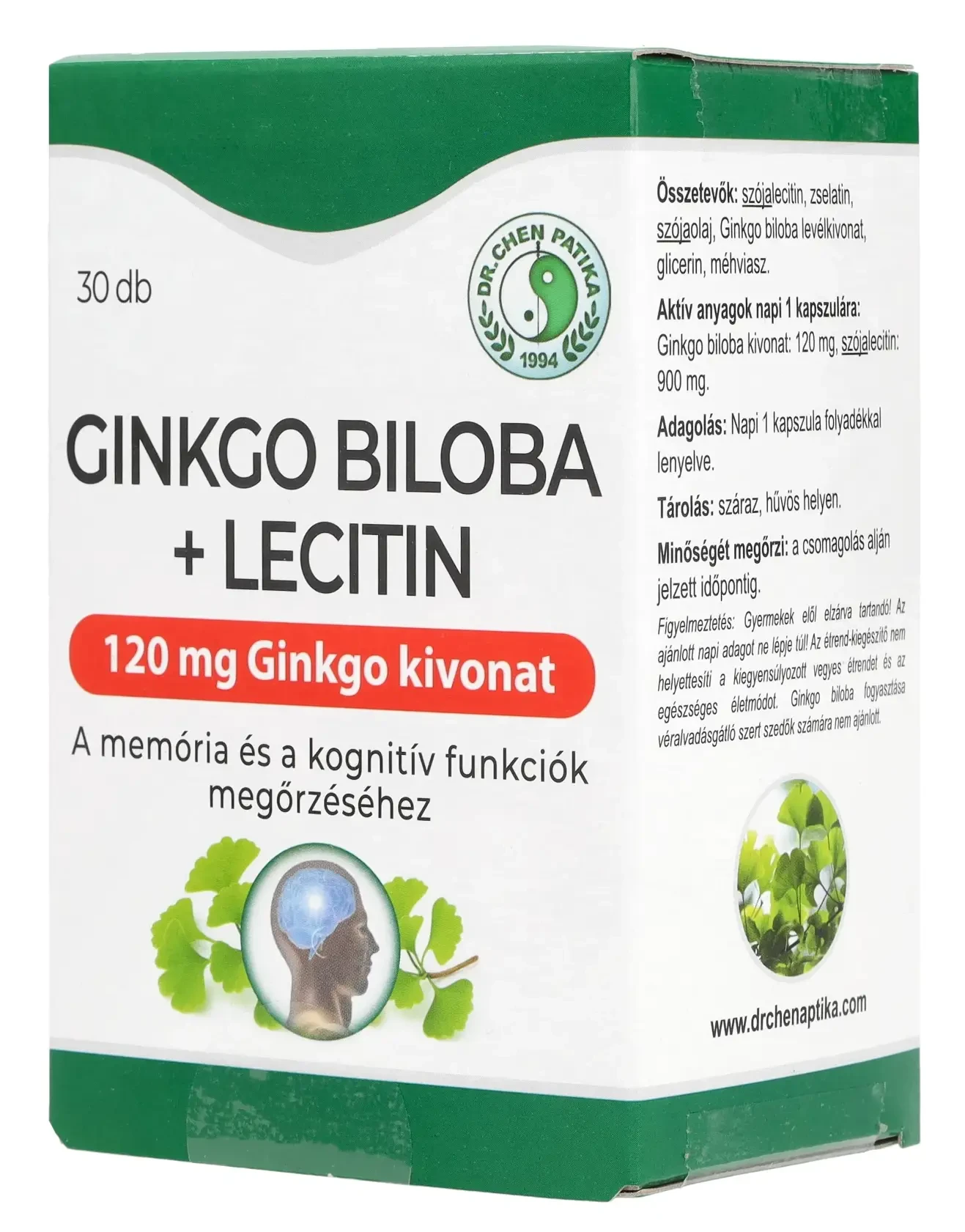 Dr. Chen Ginkgo Biloba 120 mg  + Lecitin Kapszula 30 db