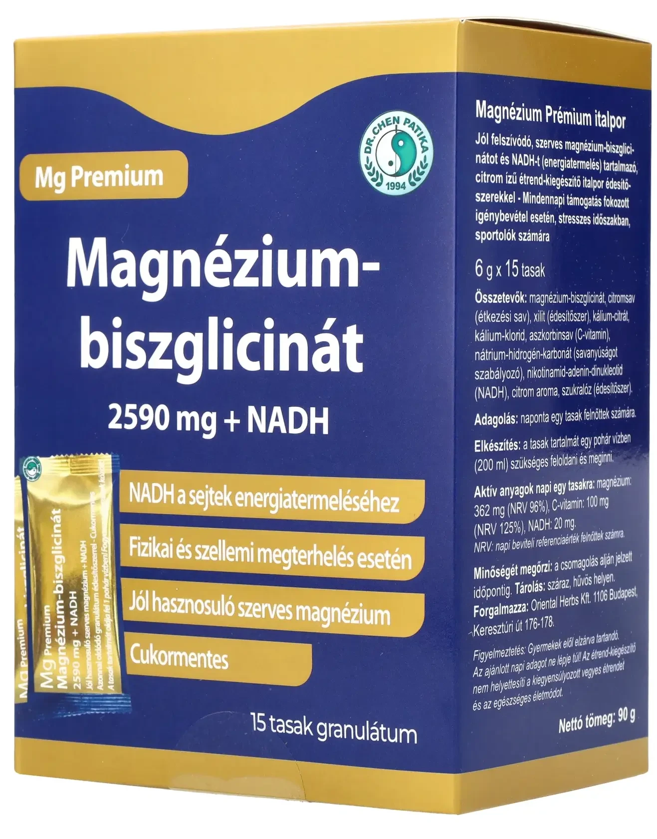 Dr. Chen Magnézium Biszglicinát 2590 mg + NADH Italpor 15 tasak
