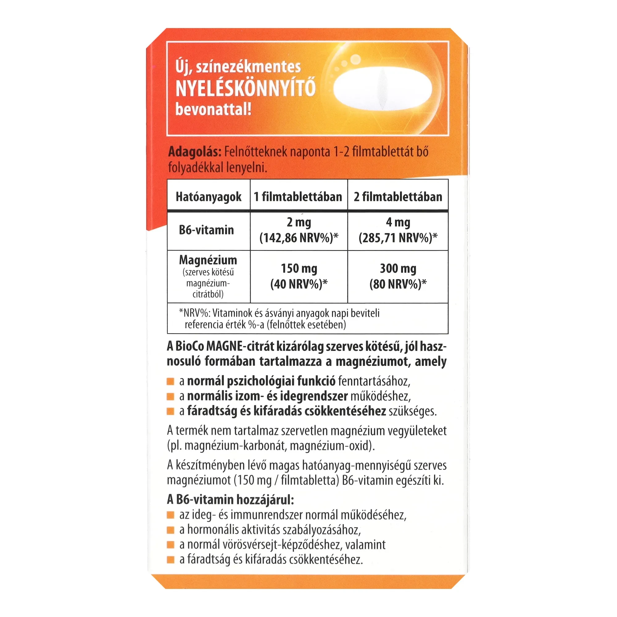 BioCo Magne-citrát + B6 vitamin MEGAPACK 90db
