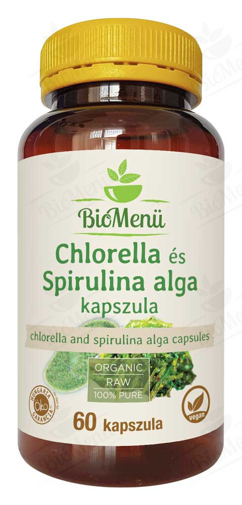 BioMenü BIO CHLORELLA és SPIRULINA ALGA kapszula 60 db