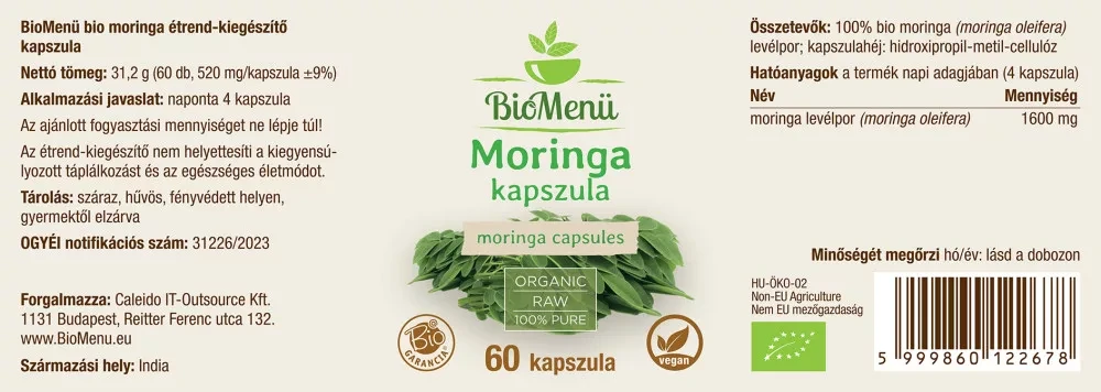 BioMenü BIO MORINGA kapszula 60 db