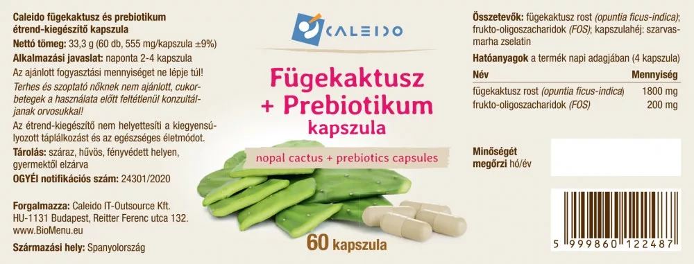 Caleido Fügekaktusz + PREBIOTIKUM kapszula 60db