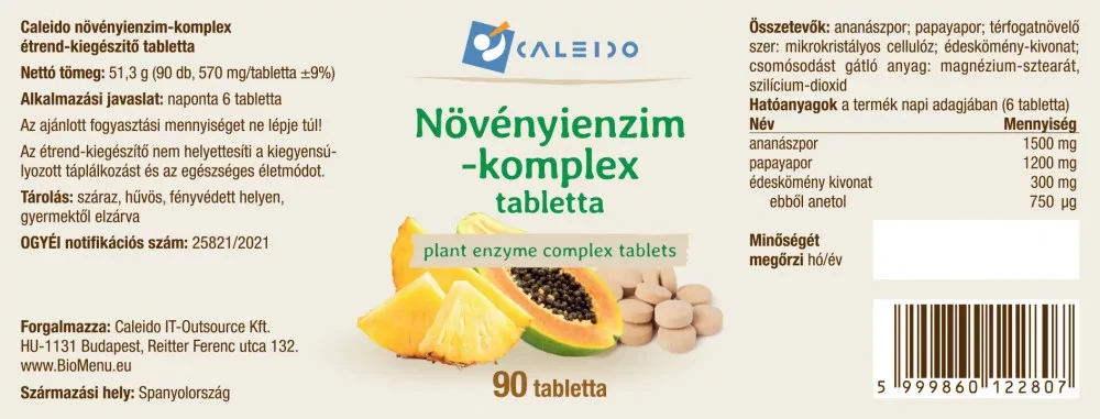 Caleido NÖVÉNYIENZIM-komplex tabletta 90 db